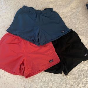 3 Patagonia Women’s baggies shorts, 5 inch inseam.
